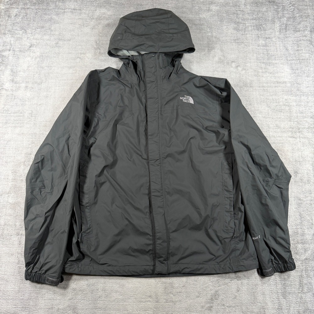 The North Face Jacket Mens Large Gray HyVent DT Rain Waterproof Hooded Shell